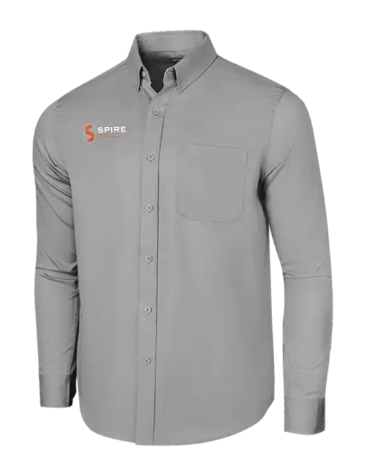Long Sleeve Light Grey Superpro React Twill Shirt w/Spire