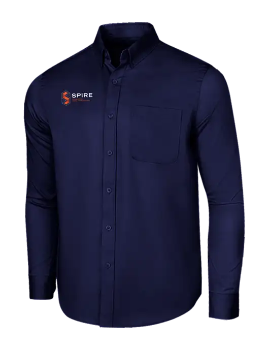 Long Sleeve Navy Superpro React Twill Shirt w/Spire