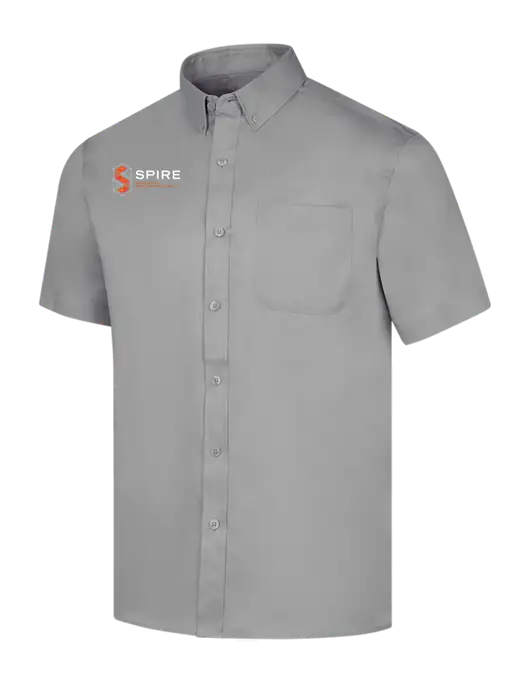 Short Sleeve Light Grey Superpro React Twill Shirt w/Spire