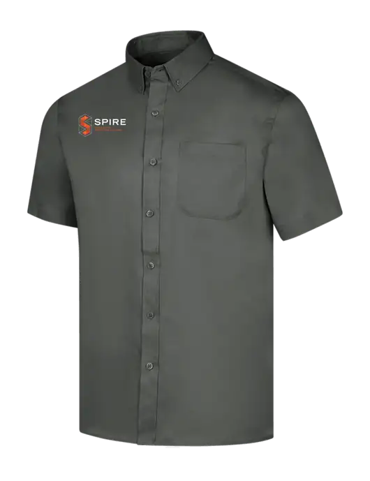 Short Sleeve Dark Grey Superpro React Twill Shirt w/Spire