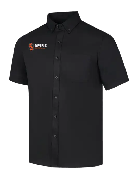 Short Sleeve Deep Black Superpro React Twill Shirt w/Spire