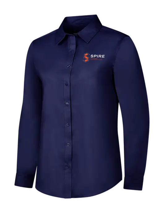 Navy Womens Long Sleeve Superpro React Twill Shirt w/Spire