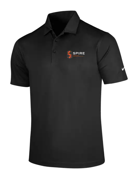 NIKE Black Dri-Fit Vertical Mesh Polo w/Spire