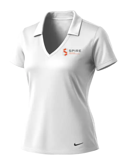 NIKE White Womens Dri-Fit Vertical Mesh Polo w/Spire