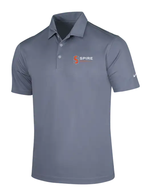 NIKE Medium Grey Dri-Fit Vertical Mesh Polo w/Spire