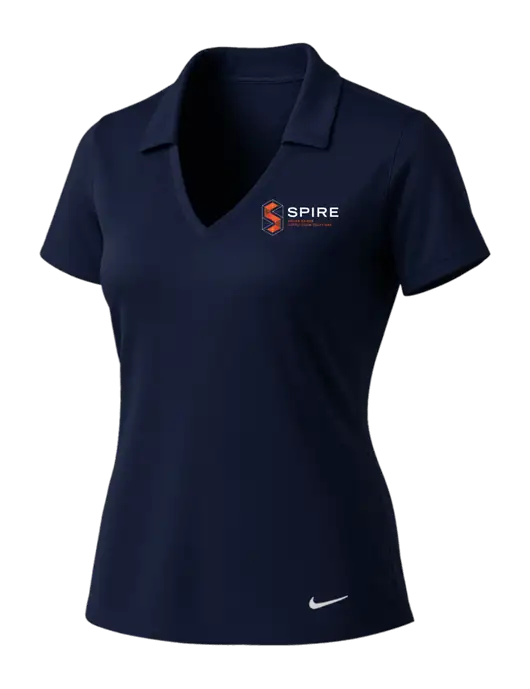 NIKE Dark Navy Womens Dri-Fit Vertical Mesh Polo w/Spire