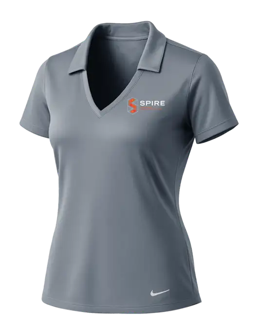 NIKE Medium Grey Womens Dri-Fit Vertical Mesh Polo w/Spire
