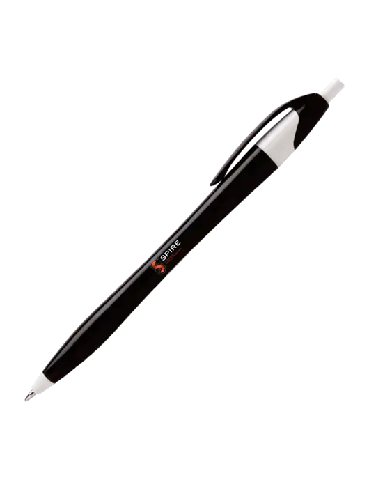 Novella Black/White Executive Pen - Blue Ink w/Spire