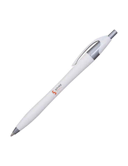 Novella White/Silver Shimmer Pen - Blue Ink w/Spire