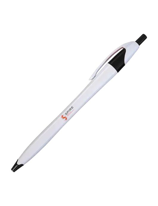 Novella White/Black Classic Pen - Blue Ink w/Spire