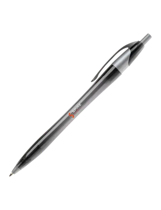 Novella Translucent Black/Silver Jewel Pen - Blue Ink w/Spire
