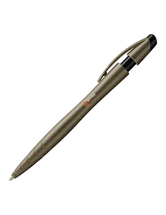 Awali Grey Metallic Pen - Black Ink w/Spire