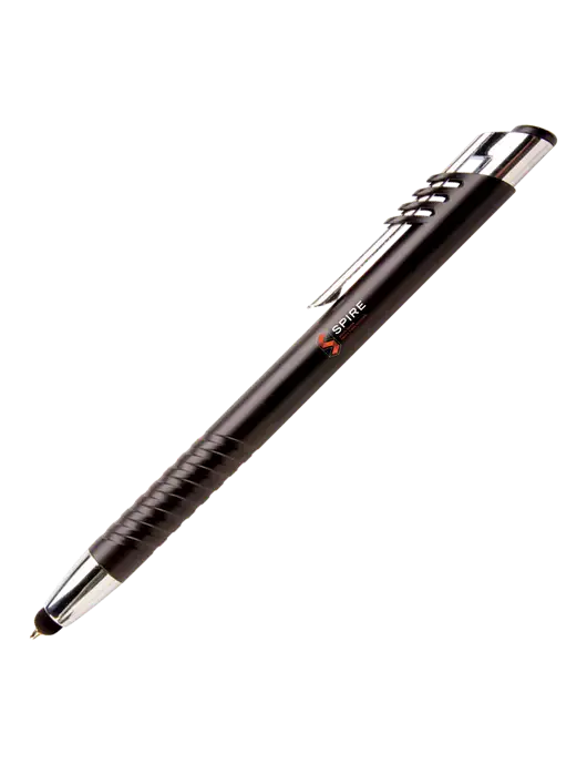 Schirhart Black Stylus Pen - Blue Ink w/Spire