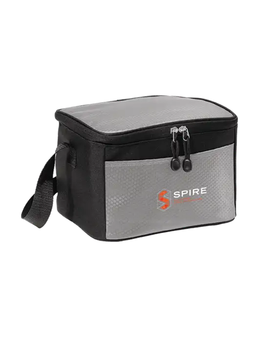 6 Can Grey/Black Cube Cooler w/Spire