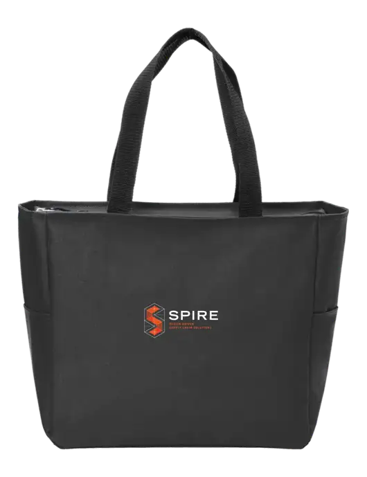Everyday Black Zip Tote  w/Spire