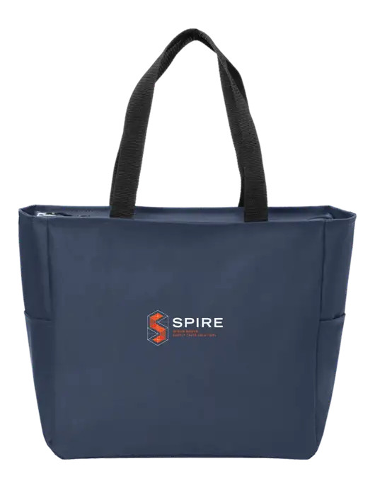 Everyday Navy Zip Tote  w/Spire
