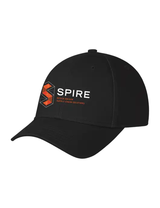 Black Structured Cap Hook & Loop w/Spire