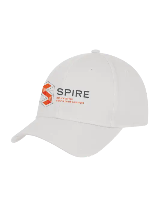 White Structured Cap Hook & Loop w/Spire