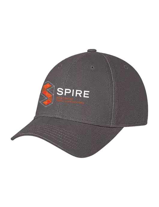 Medium Dark Grey Structured Soft Snap Closure Hook & Loop Cap w/Spire