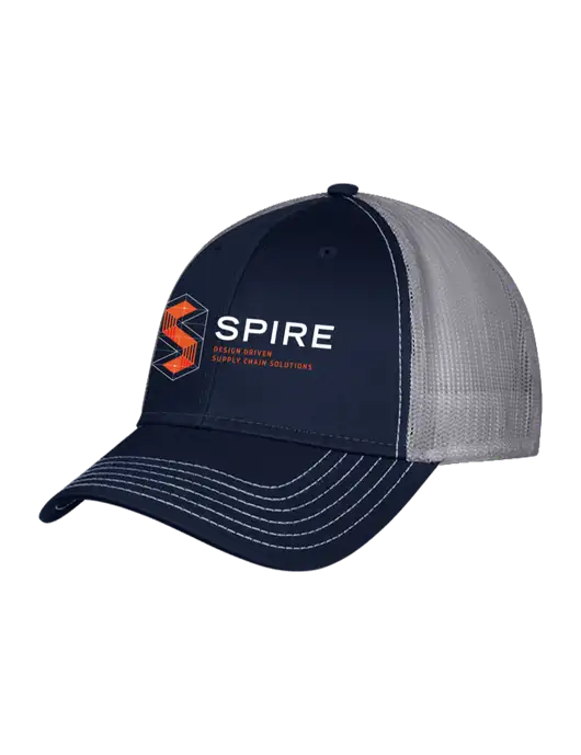 Navy & Grey Mesh Trucker Cap Snap Back w/Spire
