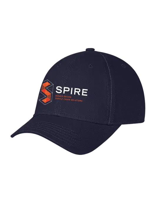 Navy Structured Soft Snap Closure Hook & Loop Cap w/Spire