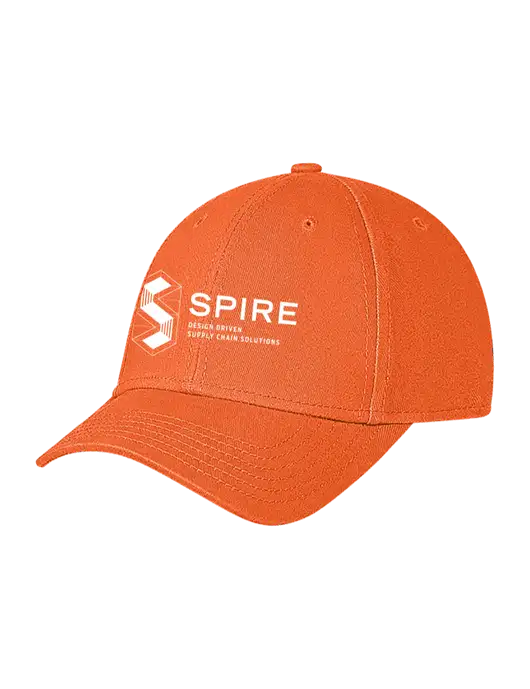 Orange Structured Soft Snap Closure Hook & Loop Cap w/Spire