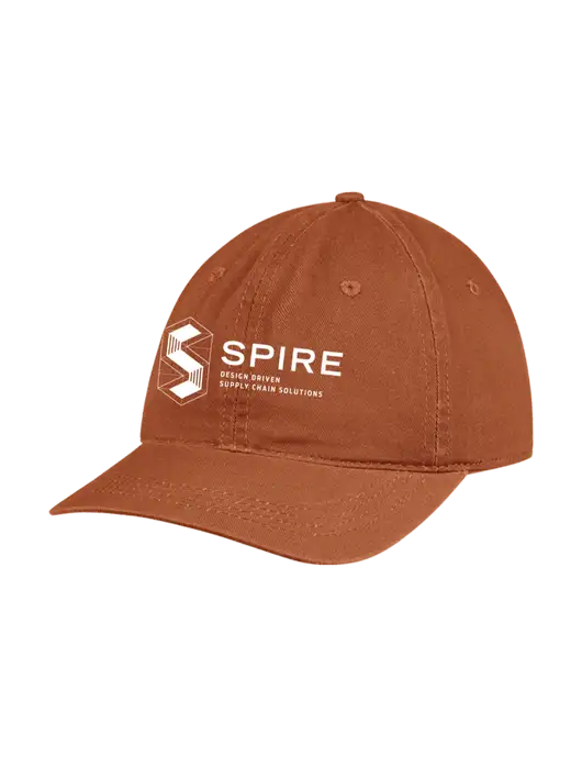 Garment Washed Unstructured Twill Burnt Orange Cap w/Spire
