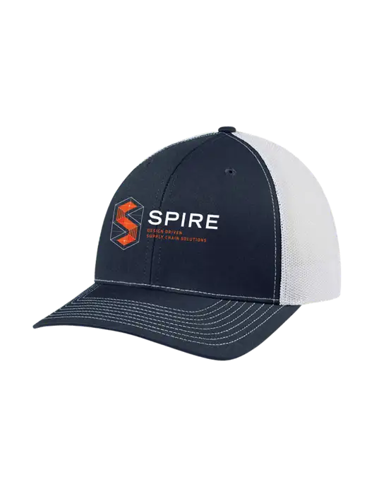 Richardson Adjustable Snapback Original 112 Trucker Cap Navy w/White Mesh w/Spire
