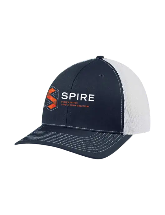Richardson Adjustable Snapback Original 112 Trucker Cap Navy w/White Mesh w/Spire