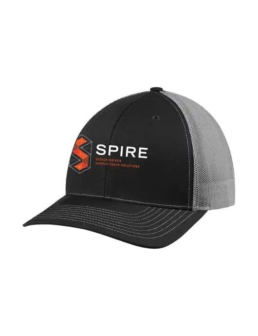 Richardson Adjustable Snapback Original 112 Trucker Cap Black w/Charcoal Mesh w/Spire