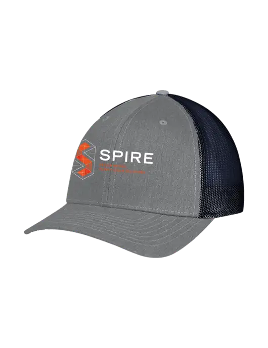 Richardson Adjustable Snapback Original 112 Trucker Cap Heather Grey w/Navy Mesh w/Spire