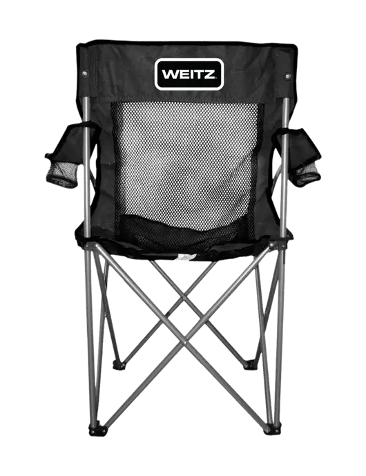 Titan Black/Black Mesh Folding Chair w/Weitz Logo