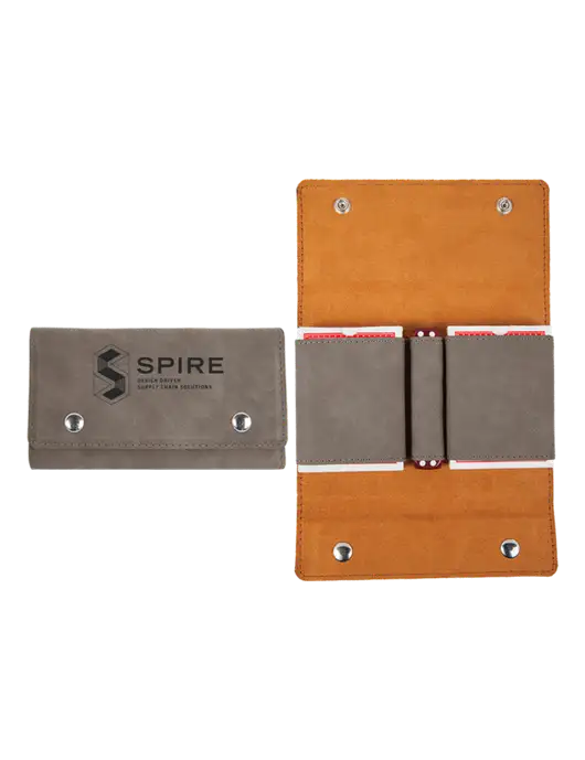 Grey Leatherette Card & Dice Set w/Spire Logo