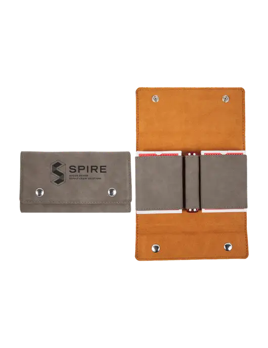 Grey Leatherette Card & Dice Set w/Spire Logo