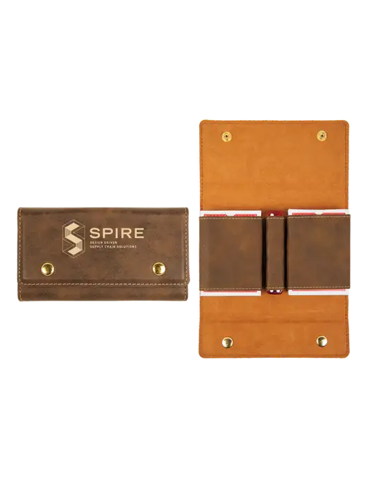 Rustic Leatherette Card & Dice Set w/Spire Logo