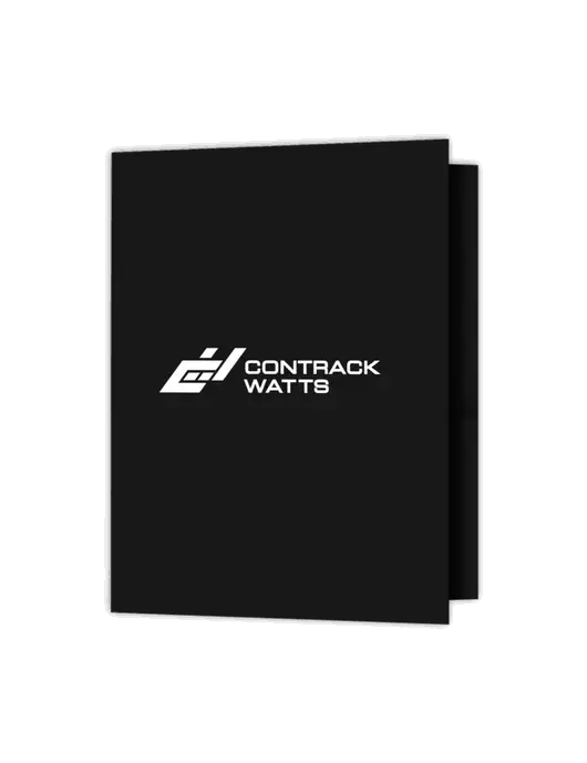 Black Presentation Folder with Dual Pockets w/Contrack Watts Logo