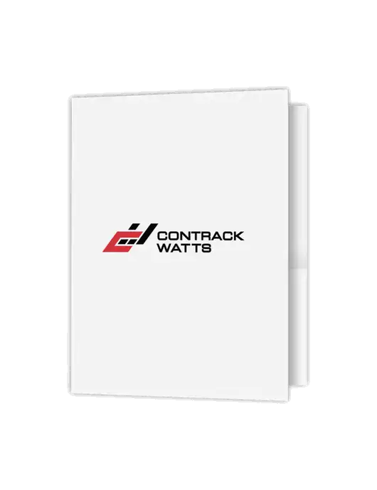 White Presentation Folder with Dual Pockets w/Contrack Watts Logo